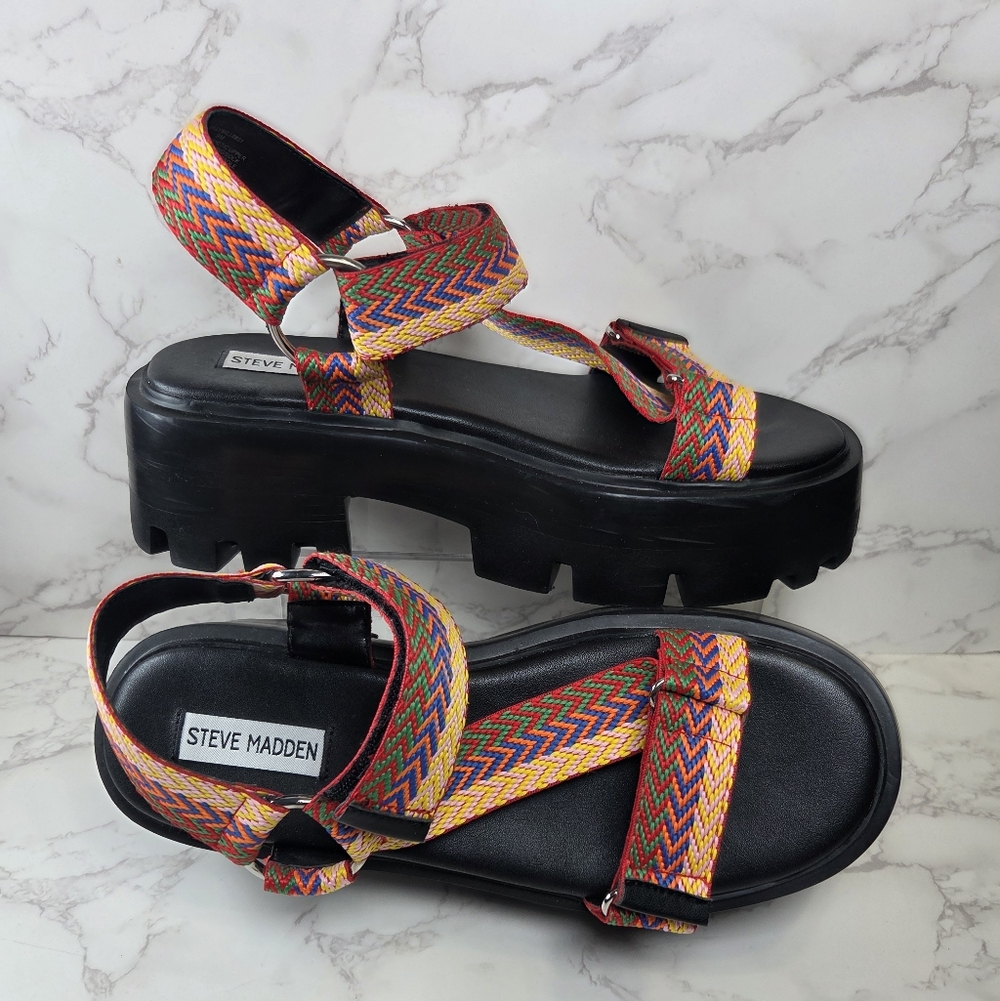 Steve Madden Women's Colorful Strappy Sandals - Picture 2 of 6
